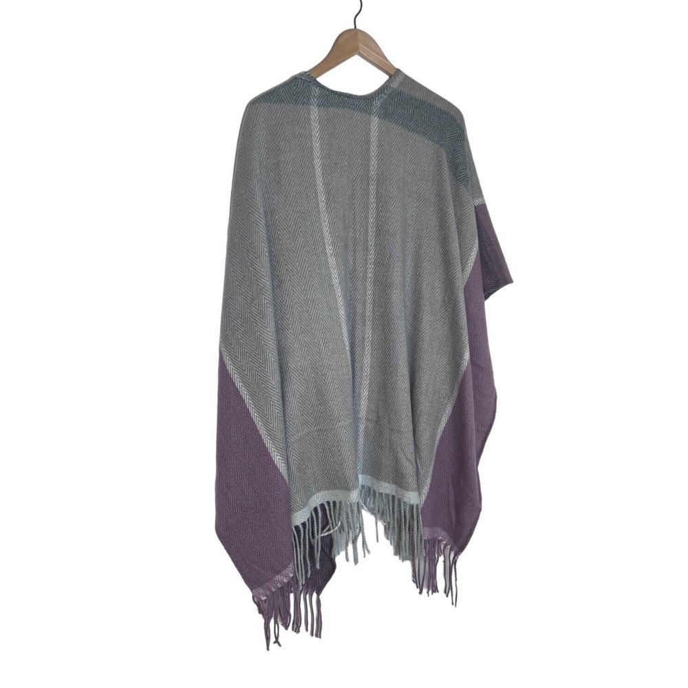 Woolrich Wrap Shawl Blanket Gray‎ And Purple - One Size